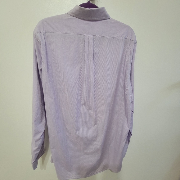 Lord & Taylor Men's Size 16.5 Purple White Checkered Dress Shirt - Picture 4 of 7